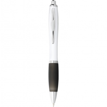 Logotrade promotional item picture of: Nash ballpoint pen with white barrel and coloured grip