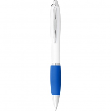 Logotrade promotional items photo of: Nash ballpoint pen with white barrel and coloured grip