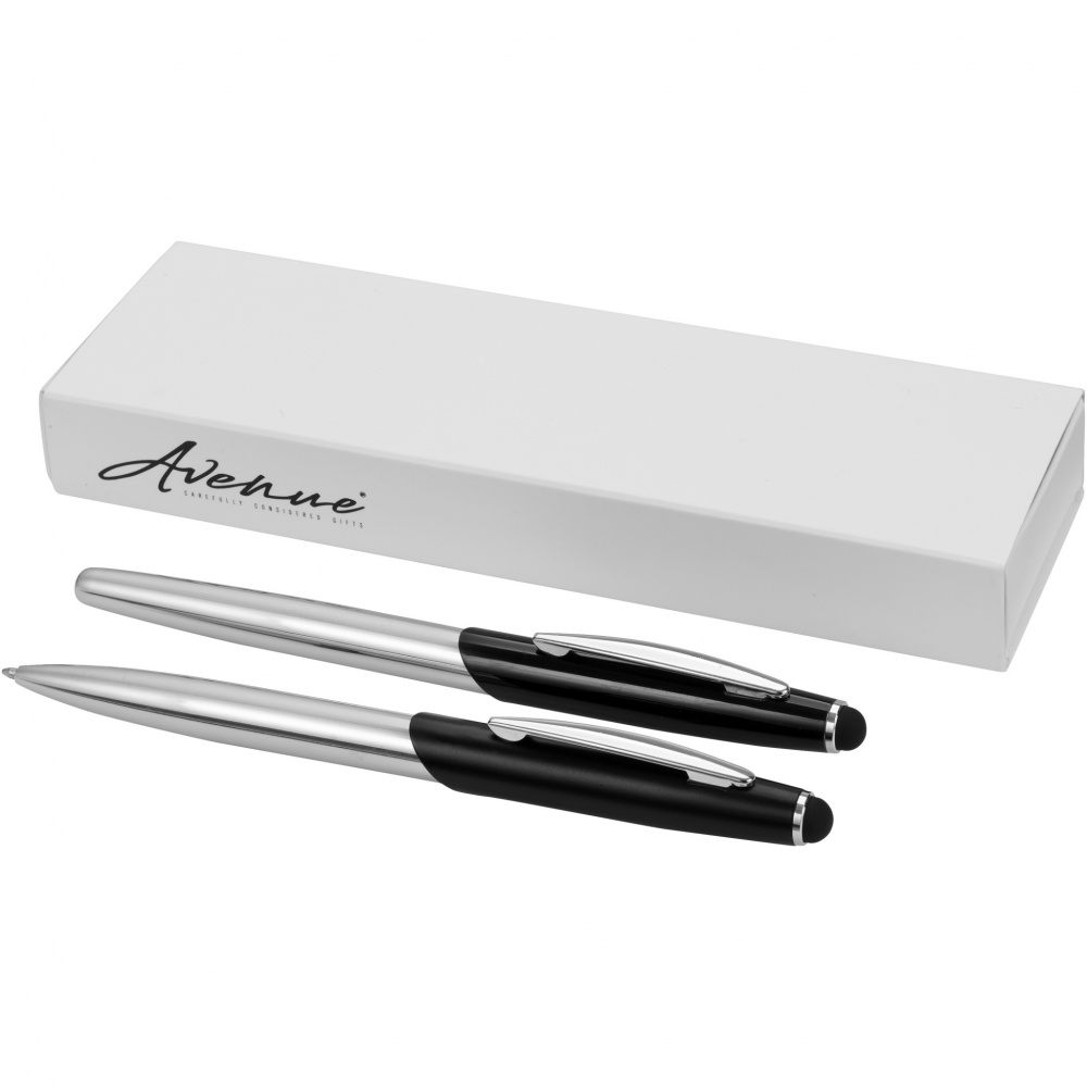 Logotrade promotional giveaway picture of: Geneva stylus ballpoint pen and rollerball pen set