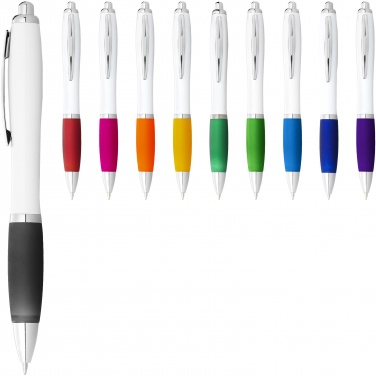 Logo trade promotional products picture of: Nash ballpoint pen white barrel and coloured grip