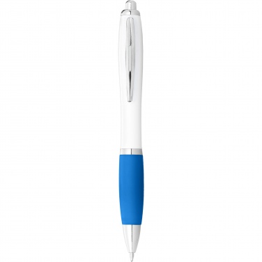 Logotrade promotional gift picture of: Nash ballpoint pen white barrel and coloured grip