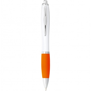 Logotrade promotional product image of: Nash ballpoint pen white barrel and coloured grip