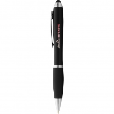 Logotrade promotional product picture of: Nash coloured stylus ballpoint pen with black grip