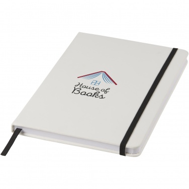 Logotrade promotional products photo of: Spectrum A5 white notebook with coloured strap