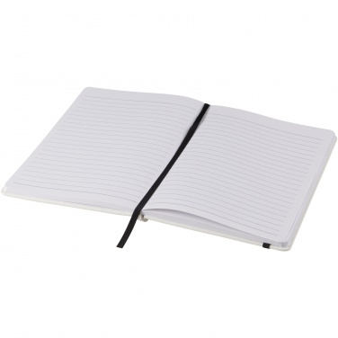 Logo trade business gifts image of: Spectrum A5 white notebook with coloured strap