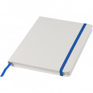 Logo trade advertising products image of: Spectrum A5 white notebook with coloured strap