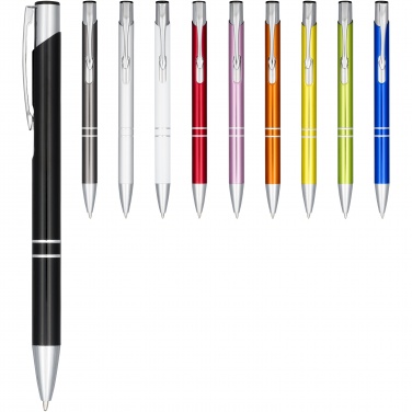 Logo trade promotional giveaway photo of: Moneta anodized aluminium click ballpoint pen