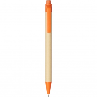 Logo trade promotional items picture of: Berk recycled carton and corn plastic ballpoint pen