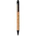 Midar cork and wheat straw ballpoint pen, Natural / Solid black