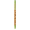 Midar cork and wheat straw ballpoint pen, Natural / Apple green