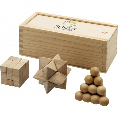 Logotrade corporate gifts photo of: Brainiac 3-piece wooden brain teaser set