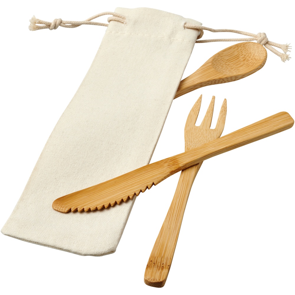 Logo trade promotional products image of: Celuk bamboo cutlery set