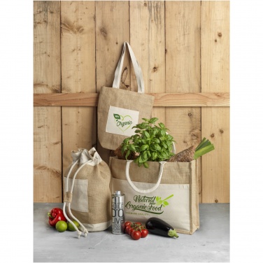 Logo trade advertising products picture of: Mumbay cotton pocket jute tote bag 18L