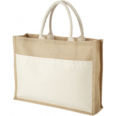 Logotrade promotional merchandise picture of: Mumbay cotton pocket jute tote bag 18L