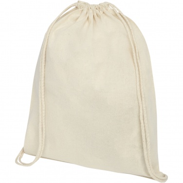 Logo trade promotional merchandise picture of: Oregon 100 g/m² cotton drawstring bag 5L