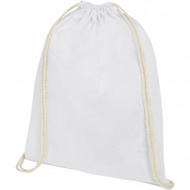 Logo trade business gifts image of: Oregon 100 g/m² cotton drawstring bag 5L