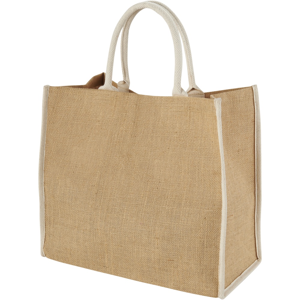 Logotrade promotional item image of: Harry coloured edge jute tote bag 25L