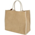 Harry coloured edge jute tote bag 25L, Natural / White