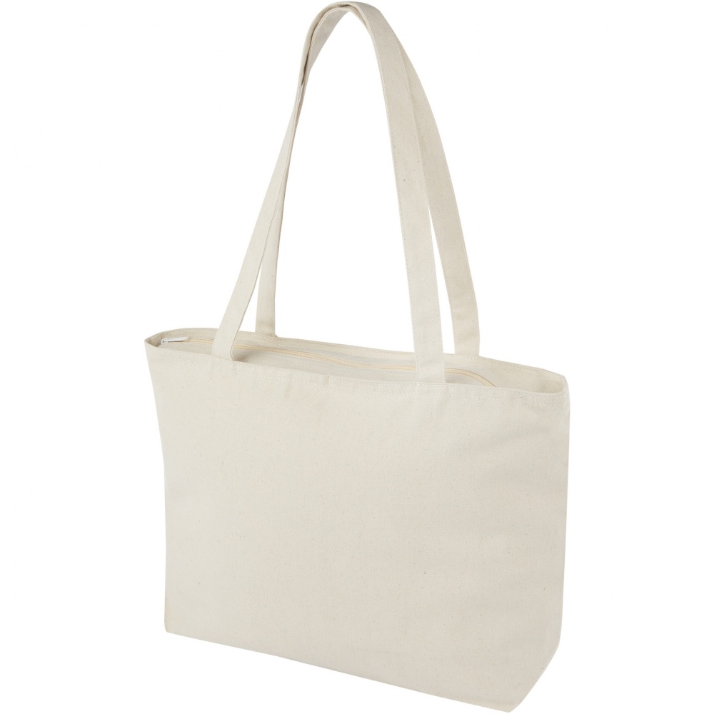 Logo trade promotional products picture of: Ningbo 320 g/m² zippered cotton tote bag 15L