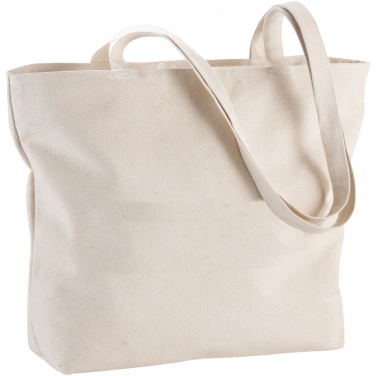 Logo trade promotional merchandise picture of: Ningbo 320 g/m² zippered cotton tote bag 15L