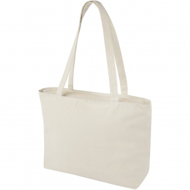 Logo trade promotional merchandise photo of: Ningbo 320 g/m² zippered cotton tote bag 15L