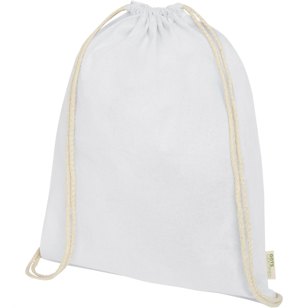 Logo trade promotional gift photo of: Orissa 100 g/m² organic cotton drawstring bag 5L