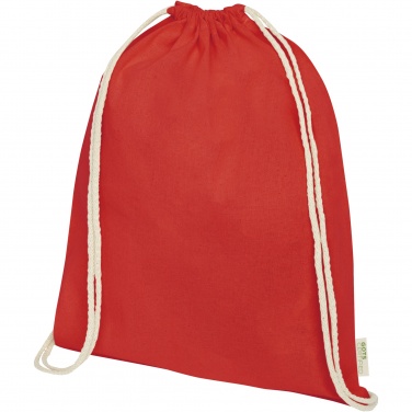 Logotrade promotional giveaway image of: Orissa 100 g/m² organic cotton drawstring bag 5L