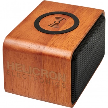 Logotrade advertising product image of: Wooden 3W speaker with wireless charging pad