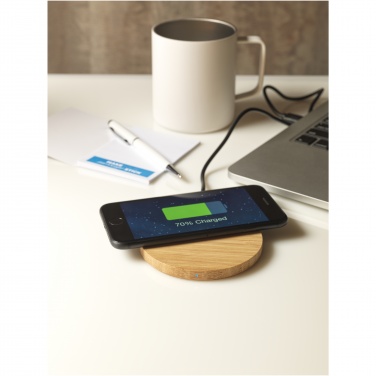 Logotrade advertising product image of: Essence 5W bamboo wireless charging pad