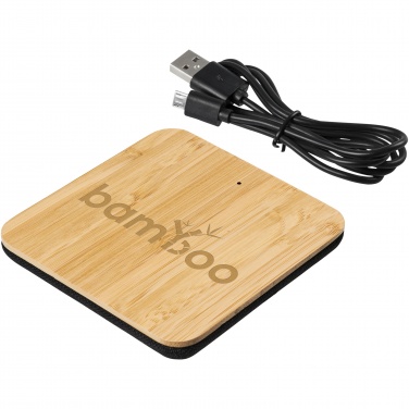 Logotrade corporate gifts photo of: Leaf 5W bamboo and fabric wireless charging pad