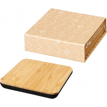 Logotrade corporate gift picture of: Leaf 5W bamboo and fabric wireless charging pad