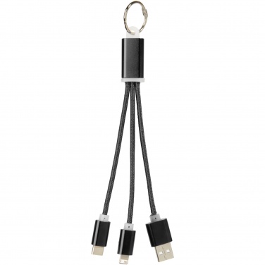 Logotrade promotional gift picture of: Metal 3-in-1 charging cable with keychain