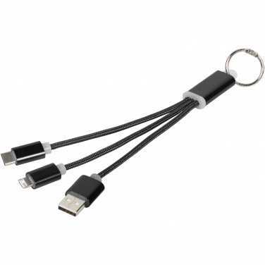 Logotrade promotional item picture of: Metal 3-in-1 charging cable with keychain