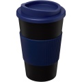 Americano® 350 ml insulated tumbler with grip, Solid black / Blue