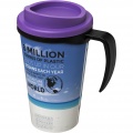 Brite-Americano® grande 350 ml insulated mug, Solid black / Purple