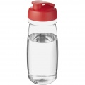 H2O Active® Pulse 600 ml flip lid sport bottle, Transparent / Red