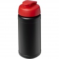 Baseline® Plus 500 ml flip lid sport bottle, Solid black / Red