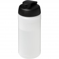 Baseline® Plus 500 ml flip lid sport bottle, Transparent / Solid black