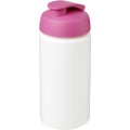 Baseline® Plus grip 500 ml flip lid sport bottle, White / Pink