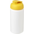 Baseline® Plus grip 500 ml flip lid sport bottle, White / Yellow