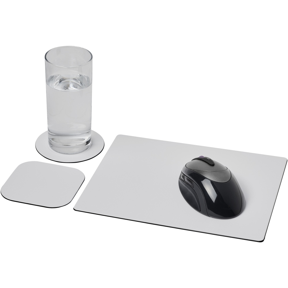 Logo trade corporate gift photo of: Brite-Mat® mouse mat and coaster set combo 1