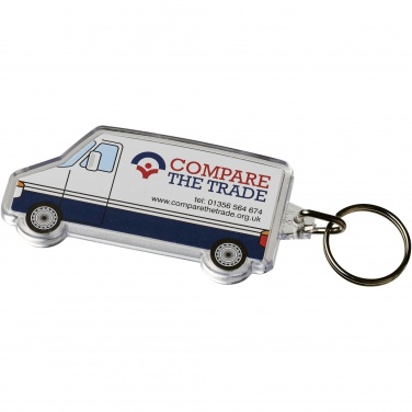 Logo trade promotional gifts image of: Combo van-shaped keychain