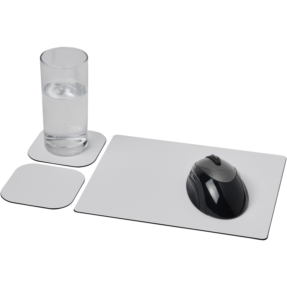 Logo trade promotional giveaways image of: Brite-Mat® mouse mat and coaster set combo 3