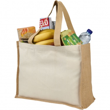 Logo trade promotional merchandise picture of: Varai 320 g/m² canvas and jute shopping tote bag 23L