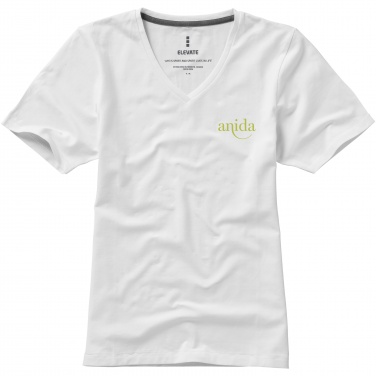 Logo trade promotional merchandise picture of: Kawartha short sleeve women's organic V-neck t-shirt