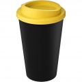 Americano® Eco 350 ml recycled tumbler, Solid black / Yellow