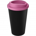 Americano® Eco 350 ml recycled tumbler, Solid black / Pink