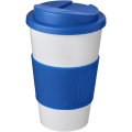 Americano® 350 ml tumbler with grip & spill-proof lid, White / Mid blue