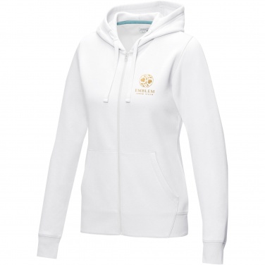 Logo trade promotional products image of: Ruby women’s organic recycled full zip hoodie