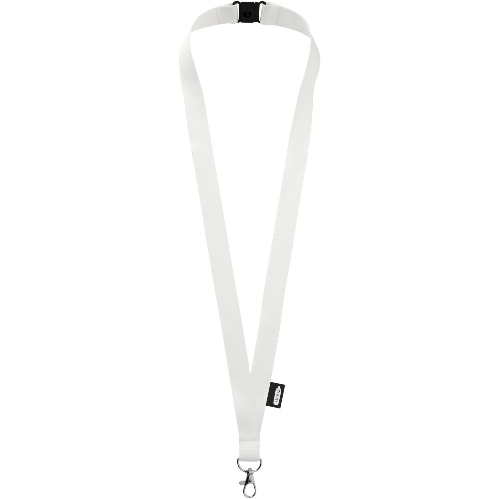 Logo trade promotional giveaway photo of: Tom recycled PET lanyard with breakaway closure